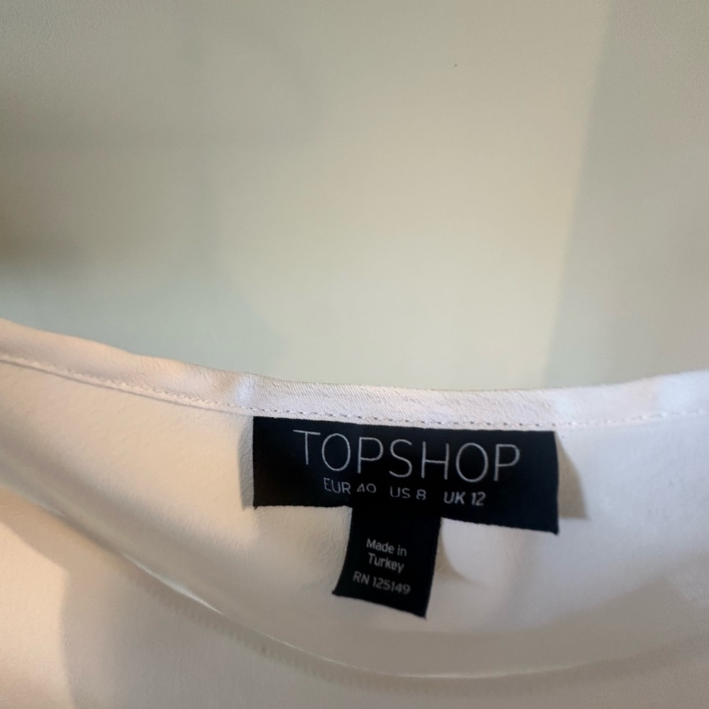 Topshop white cowl neck spaghetti strap blouse - Picture 4 of 4